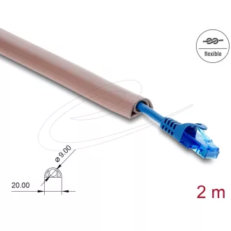   Delock Kábelcsatorna, PVC, hajlékony, 20 x 10 mm   2 m hosszú, barna (20762)