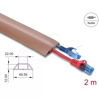   Delock Kábelcsatorna, PVC, hajlékony, 50 x 14 mm   2 m hosszú, barna (20764)