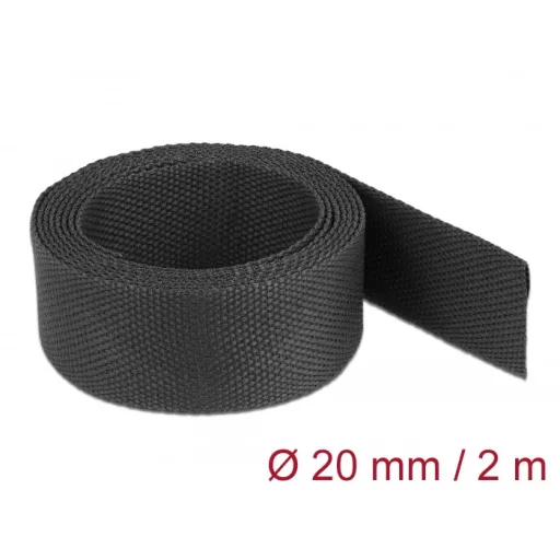 Delock Anyag hőre zsugorodó cső 2 m x 20 mm szugorodási arány 2:1 fekete (20794)