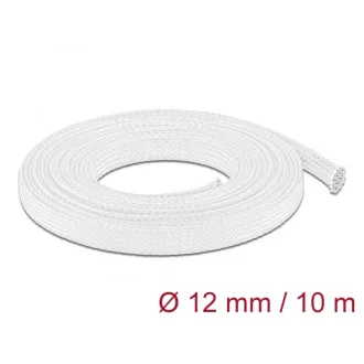   Delock Fonott kábelharisnya nyújtható 10 m x 12 mm fehér (20804)