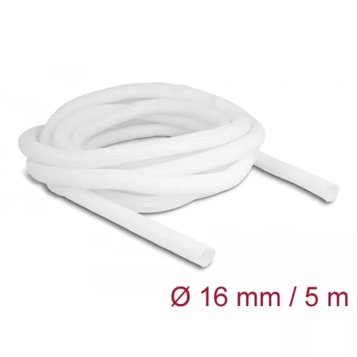 Delock Fonott kábelharisnya önzáródó 5 m x 16 mm fehér (20809)