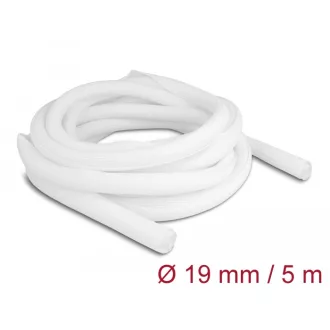   Delock Fonott kábelharisnya önzáródó 5 m x 19 mm fehér (20810)
