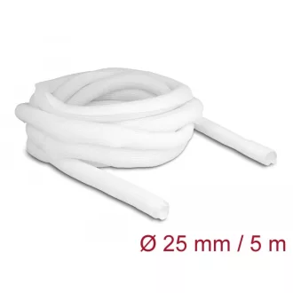   Delock Fonott kábelharisnya önzáródó 5 m x 25 mm fehér (20811)