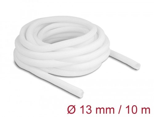 Delock Fonott kábelharisnya önzáródó 10 m x 13 mm fehér (20813)