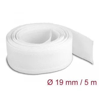   Delock Fonott kábelharisnya tépőzárral 5 m x 19 mm fehér (20817)