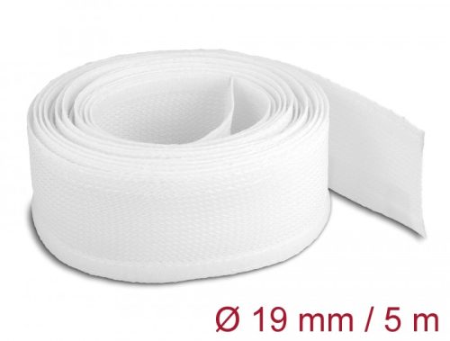 Delock Fonott kábelharisnya tépőzárral 5 m x 19 mm fehér (20817)