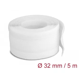   Delock Fonott kábelharisnya tépőzárral 5 m x 32 mm fehér (20818)