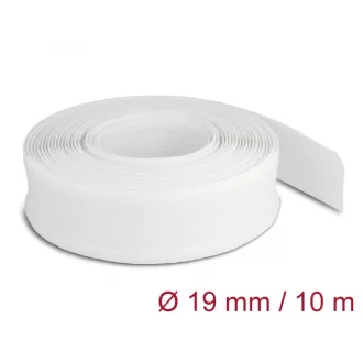   Delock Fonott kábelharisnya tépőzárral 10 m x 19 mm fehér (20819)
