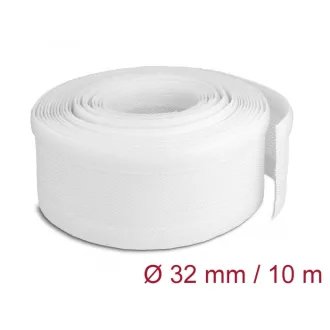   Delock Fonott kábelharisnya tépőzárral 10 m x 32 mm fehér (20820)