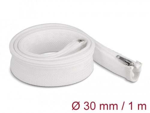 Delock Befont karmantyú zipzáras szorítóval hőállóság egészen 1 m x 30 mm-es fehér (20822)
