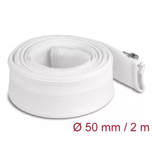 Delock Befont karmantyú zipzáras szorítóval hőállóság egészen 2 m x 50 mm-es fehér (20829)