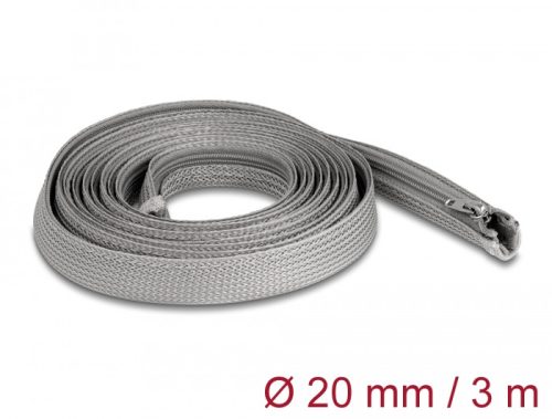 Delock Befont karmantyú zipzáras szorítóval hőállóság egészen 3 m x 20 mm-es szürke