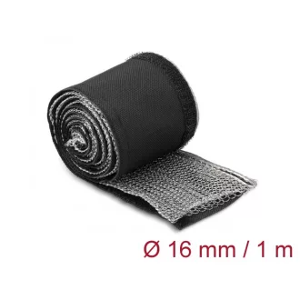   Delock Hőellenálló EMI Shielding fonott borítás tépőzáras rögzítővel, 1 m x 16 mm méretű, fekete (20840)