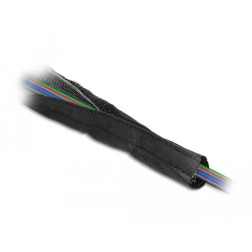 Delock Hőellenálló EMI Shielding fonott borítás tépőzáras rögzítővel, 1 m x 30 mm méretű, fekete (20843)