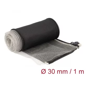   Delock Hőellenálló EMI Shielding fonott borítás zipzárral, 1 m x 30 mm méretű, fekete (20848)