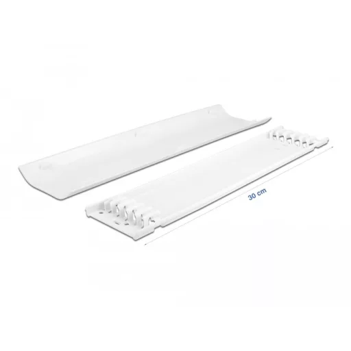 Delock Öntapadós kábelcsatorna 85 x 10 mm foglalatú és 300 mm hosszú, 2 db. fehér (20886)