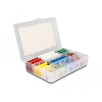   Delock Zsugorodó cső forrasztó vezeték csatlakoztató kiegészítők doboza, 308 db. színes hőre (20908)