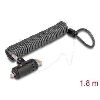   Navilock Laptop biztonsági tekercselt kábel A-típusú USB csatlakozókhoz kulcsos zárral (20917)