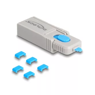   Delock Type-C  port blokkoló szett Type-C  anya portokhoz 5 db. + lezáró eszköz (20926)
