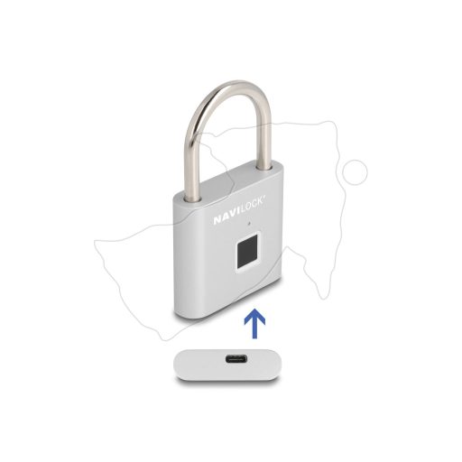 Navilock Lakat ujjlenyomattal 75 x 45 x 13 mm méretű ezüst (20966)