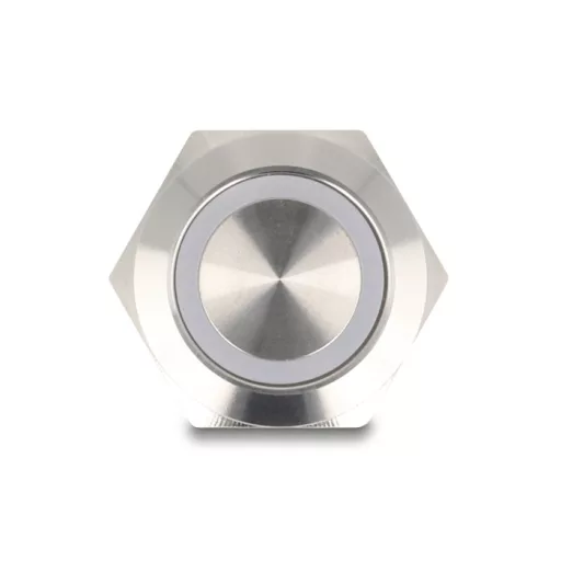 Delock Nyomógomb beszereléshez 19 mm 4 db. csavarhely LED fehér (20977)