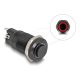 Delock Nyomó gomb beszereléshez fekete 12 mm 12 V 4 x forrasztási csatlakozás LED piros gyűrű