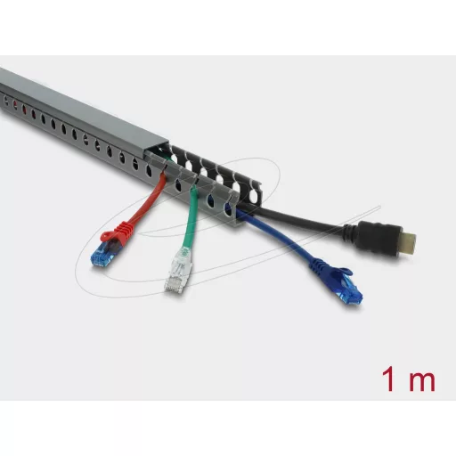 Delock Huzalozási csatorna 30 x 30 mm - hosszúsága 1 m szürke (22028)