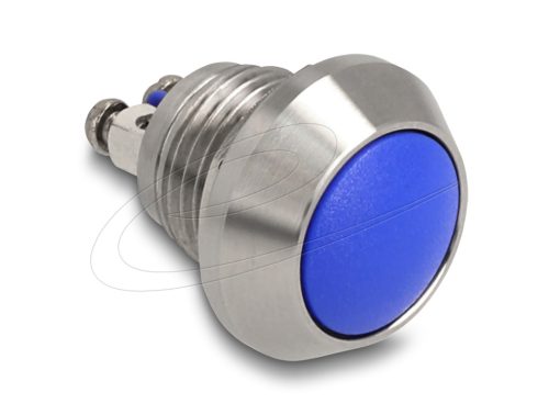 Delock nyomógomb beszereléshez, 12 mm, kék