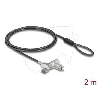   Navilock Laptop biztonsági kábel billentyűzárral MacBook Pro 2021 - 2024 (14 colos és 16 colos) készülékekhez 2 m hosszú fekete (22052)