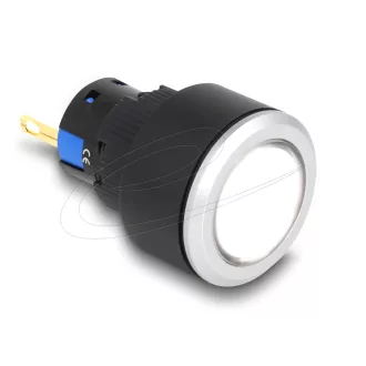   Delock 16 mm műanyag fehér jelzőlámpa / forrasztható csatlakozással (22054)