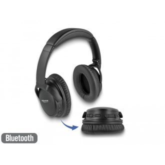  Delock Bluetooth 5.0 fejhallgató összehajtható, beépített mikrofonnal és intenzív Basszussal (27181)