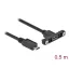 Delock Kábel, USB 2.0-s Micro-B típusú csatlakozóhüvely, panelrögzítés > USB 2.0-s Micro-B típusú cs (35108)