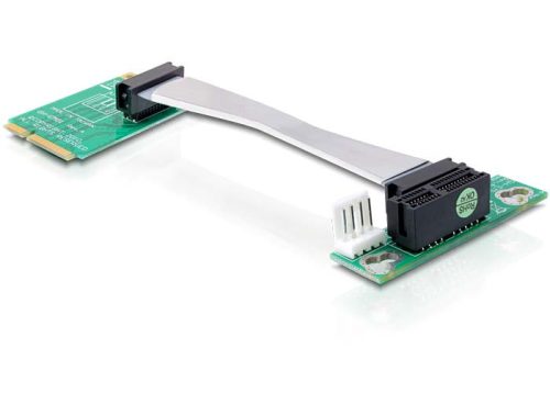 Delock emelőkártya Mini PCI Express > PCI Express x1, balos, 13 cm (41370)