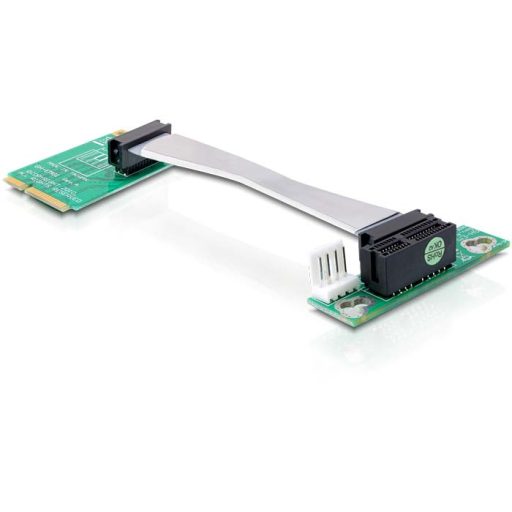 Delock emelőkártya Mini PCI Express > PCI Express x1, balos, 13 cm (41370)