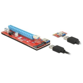   Delock Bővítőkártya PCI Express x1 > PCI Express x16, 60 cm-es USB-kábellel (41423)