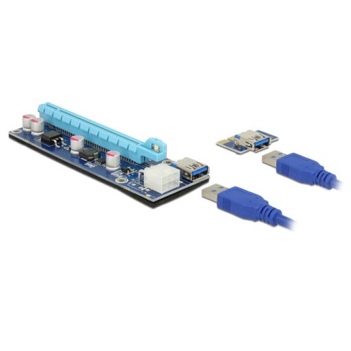 Delock Bővítőkártya PCI Express x1 > PCI Express x16, 60 cm-es USB-kábellel (41426)