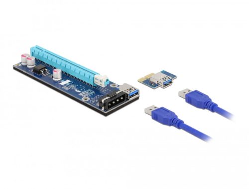 Delock PCI Express Riser kártya x1 - x16, 60 cm-es USB-kábellel (41430)