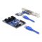 Delock Riser Card PCI Express x1 3 x PCIe x1 50 cm-es USB-kábellel (41442)