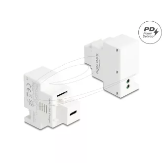   Delock PD 20 W-s, fehér, USB Type-C  töltő portos Keystone modul (41481)