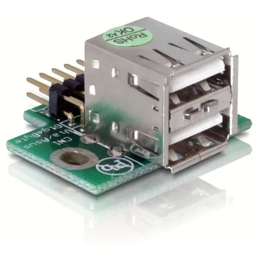 Delock USB Pinheader apa > 2x USB2.0 anya   fel (41763)