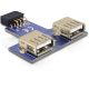 Delock USB 9tűs 2,54 mm-es fejléc anya > 2 x USB 2.0 anya - felfelé (41824)