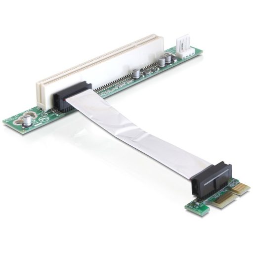 Delock Riser kártya PCI Express x1 > PCI 32Bit 5 V rugalmas kábellel 9 cm balra behelyezve (41856)