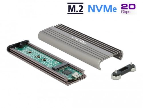 Delock M.2 NVMe PCIe SSD-hez kapcsolódó külső memória ház SuperSpeed USB 20 Gbps (USB 3.2 Gen 2x2) U (42001)