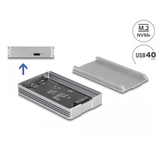 Delock USB4 40 Gbps ház 1 x M.2 NVMe SSD-hez   szerszámmentes (42018)