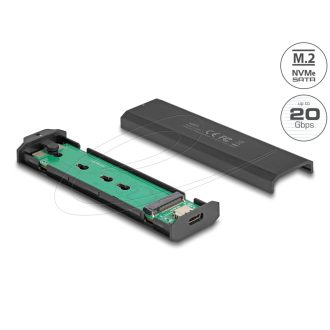   Delock Külső USB Type-C  20 Gbps kombinált ház M.2 NVMe PCIe vagy SATA SSD eszközhöz - szerszám mentes (42031)