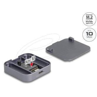   Delock Mágneses ház USB Type-C  csatlakozóval 10 Gbps 1 x M.2 NVMe vagy SATA SSD-hez (42032)