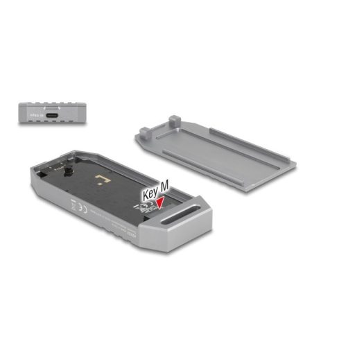Delock M.2 NVMe SSD ház USB 40 Gbps   szerszámmentes (42033)