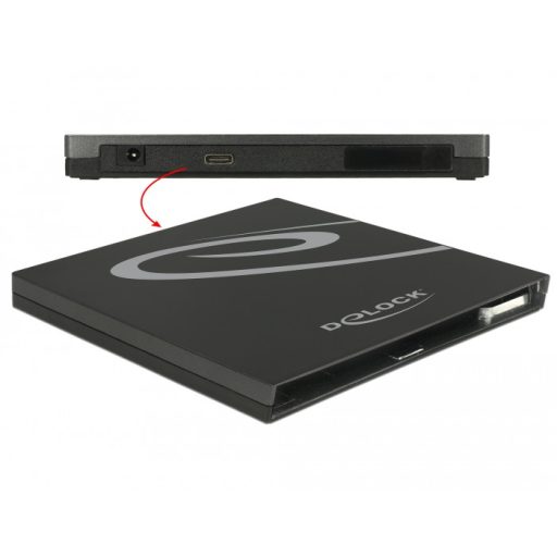 Delock Külso Ház Ultra Vékony SATA meghajtókhoz 9,5 mm > USB Type-C , anya (42595)