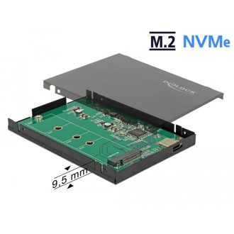   Delock Külso 2.5  doboz M.2 NVMe PCIe SSD-hez, mely USB 3.1 Gen 2 USB Type-C (42609)