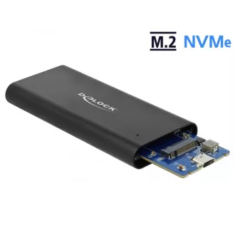   Delock M.2 NVMe PCIe SSD-hez kapcsolódó külso memória ház SuperSpeed USB 10 Gbps (USB 3.1 Gen 2) USB (42614)